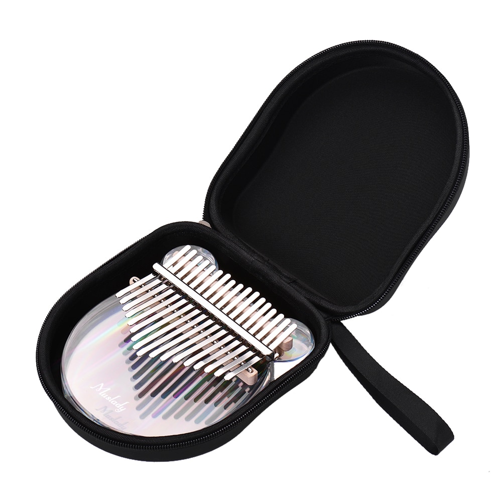 Muslady kalimba 17 nyckel akryl transparent tumpiano med stämmare hammare kalimba fodral finger piano stöd köp