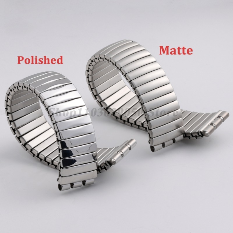 Metalen Elastische Horlogeband Voor Stalen Horloge 17Mm 20Mm Stretch Uitbreiding Rvs Band Heren Vrouwen Polsbandjes Accessoires