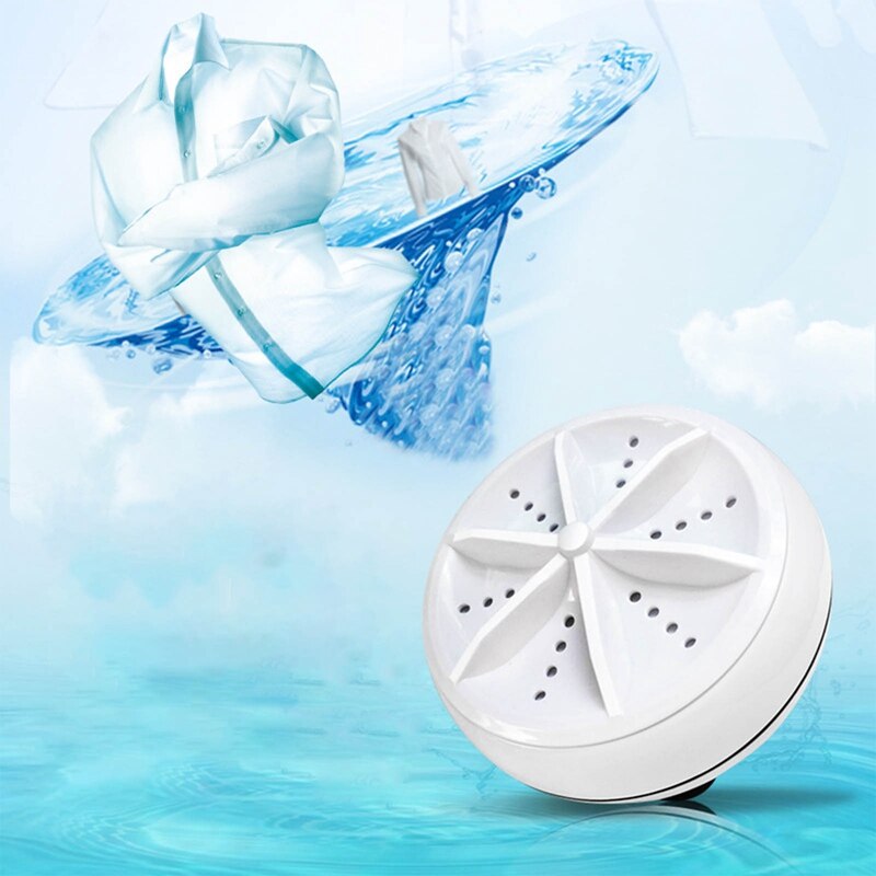 Mini Ultrasonic Washing Machine Portable Turbo Personal Rotating Washer Convenient Travel Home Business Travel USB