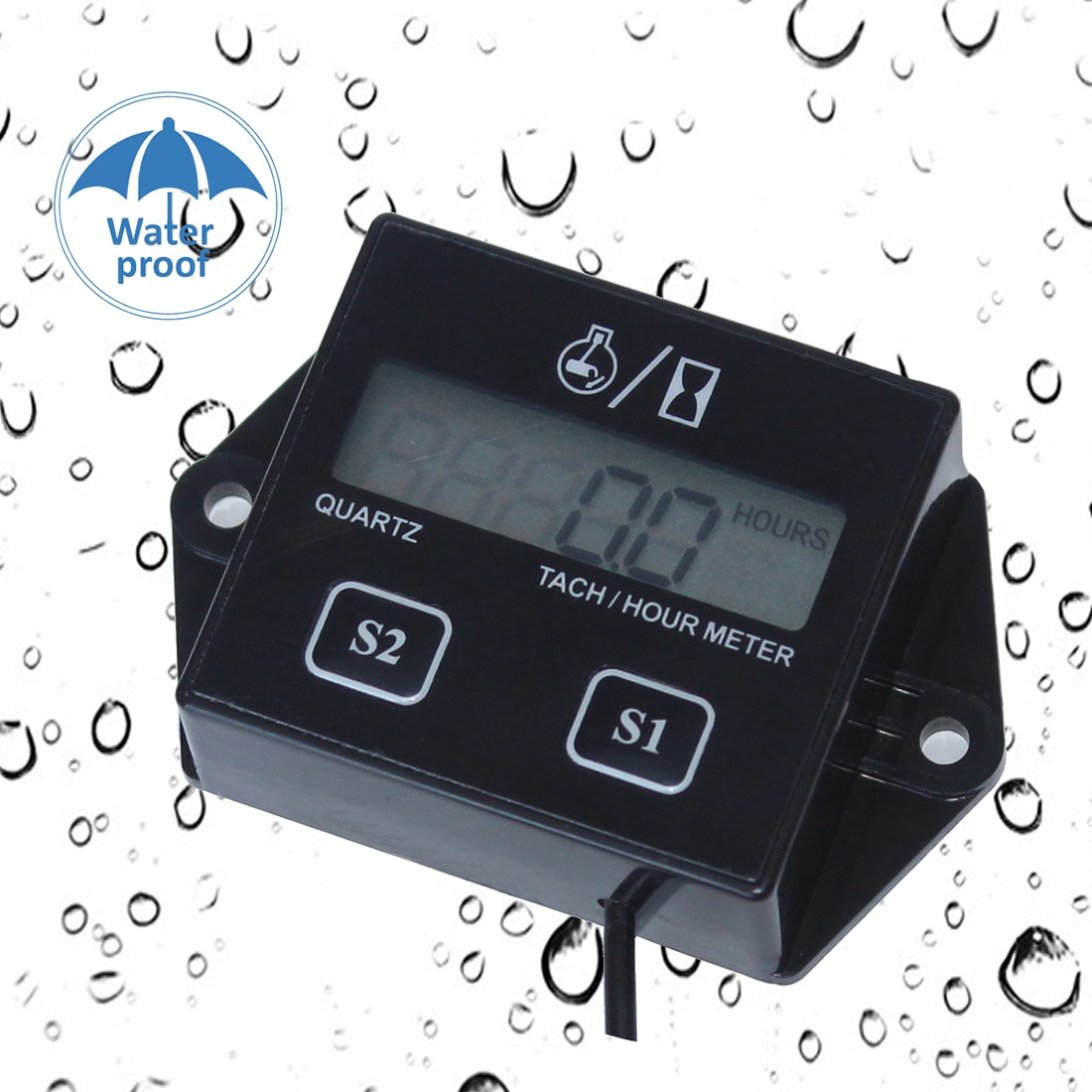 Digital Engine Tach Hour Meter Tachometer Gauge Inductive Display For Motorcycle Motor Marine Chainsaw Boat