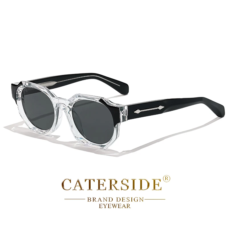CATERSIDE gafas de sol cuadradas Retro Punk para hombre, montura gruesa Vintage, gafas de sol de para mujer, gafas de viaje para fiestas y vacaciones: Borgoña