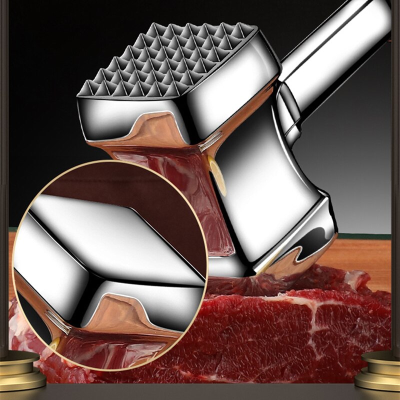 1Pcs Keuken Gadgets Multifunctionele Vlees Hamer Twee Kanten Losse Vleesvermalsers Draagbare Steak Varkensvlees Gereedschap 304 Roestvrij Staal