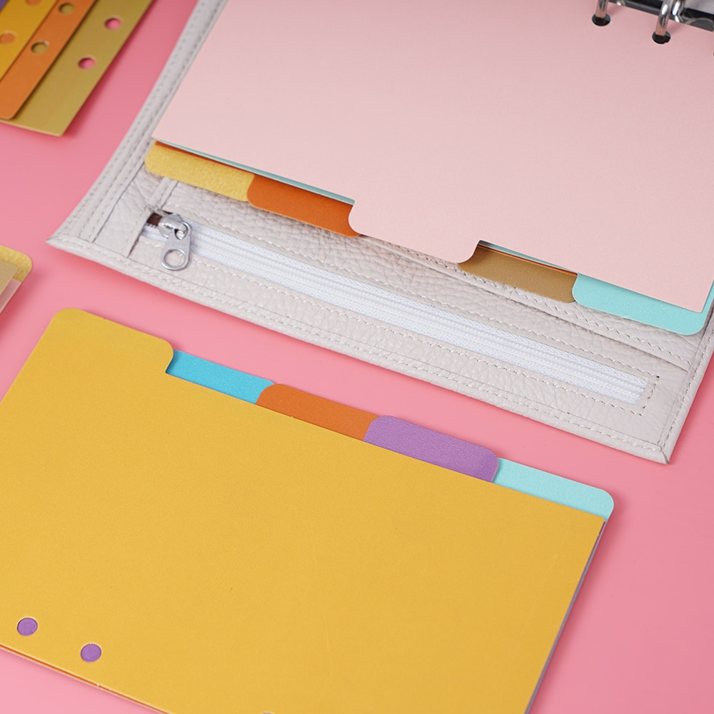 5 Stks/set Bindmiddel Index Verdelers A5/Persoonlijke Grootte Notebook Binnenpagina 'S Separator Dagboek Planner Papier Categorie Pagina 'S Briefpapier