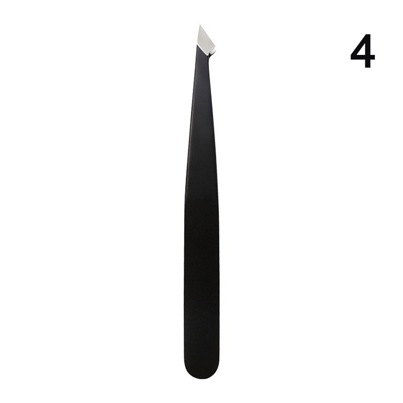 Pinzas negras para cejas, pinzas de acero inoxidable, pinzas para el pelo, recortador de cejas, herramientas de belleza, 1 Uds.: A4