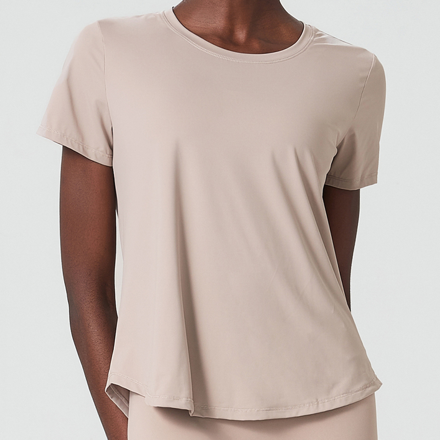 Camiseta de manga corta de Yoga para mujer, blusa suave de Color sólido, ligera y transpirable de secado rápido para gimnasio y correr, Verano: S / Oro