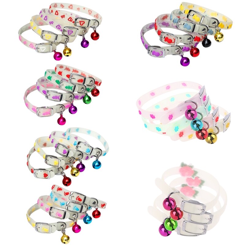Huisdier Gloeiende Halsbanden Met Bells Glow Nachts Honden Katten Licht Lichtgevende Ketting
