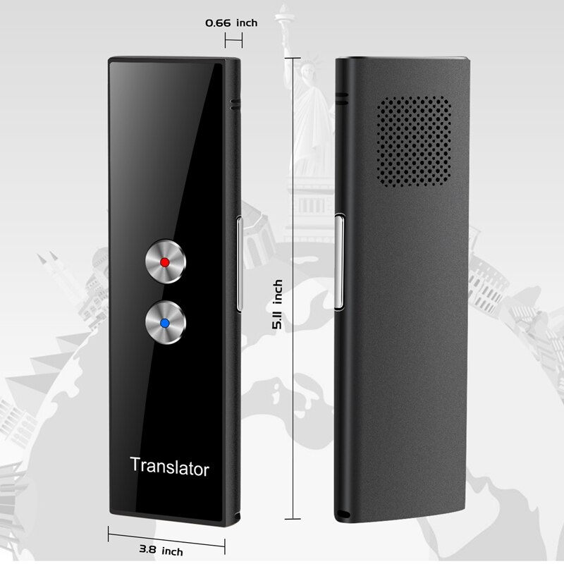 Draagbare mini draadloze slimme vertaler 68 talen tweerichtings realtime directe stemvertaler app bluetooth m-taal