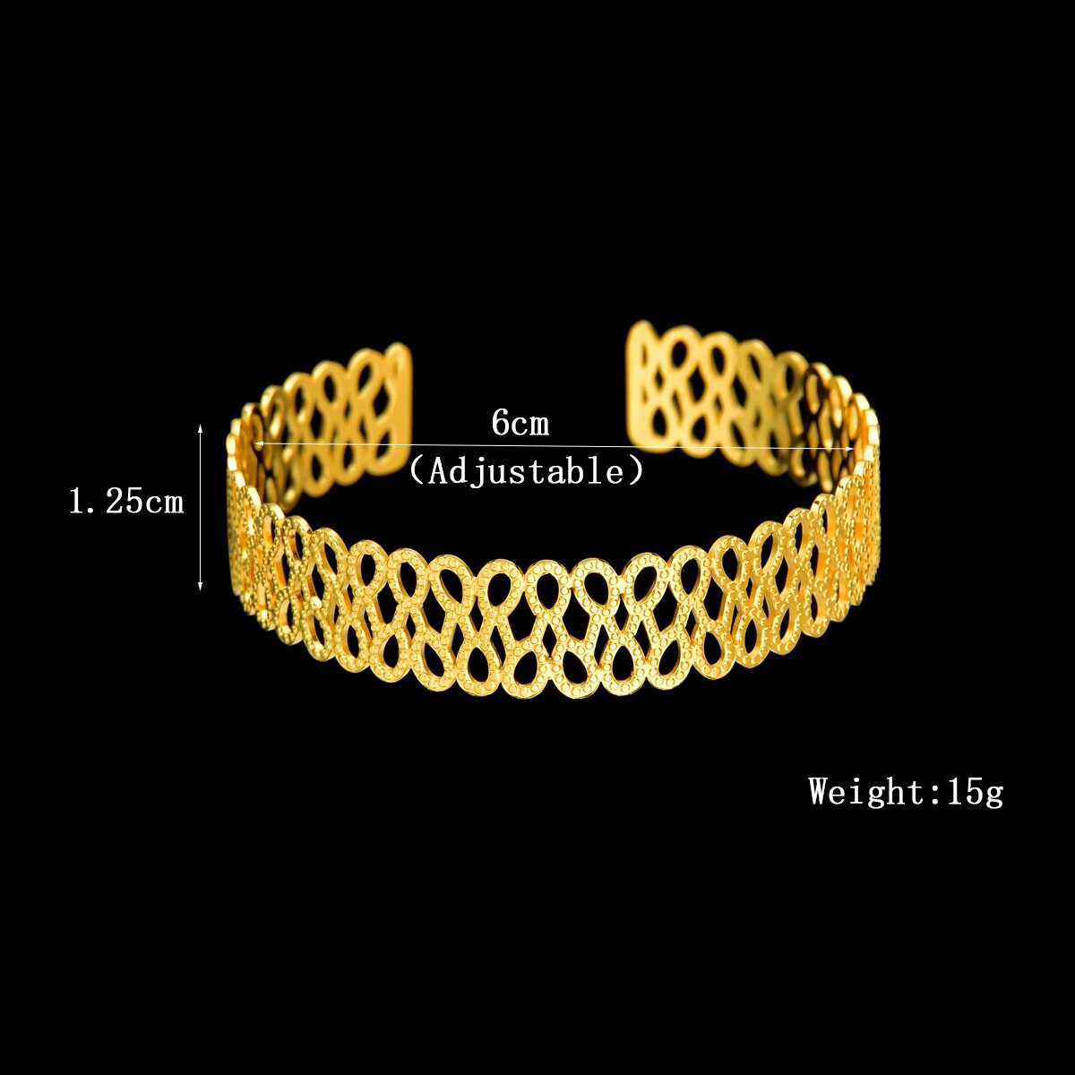 Sifisrri bracciale intagliato vuoto in oro 18 carati con foglia irregolare in acciaio inossidabile per donna braccialetto unico accessorio regalo gioielli femminili: Irregular Hollow