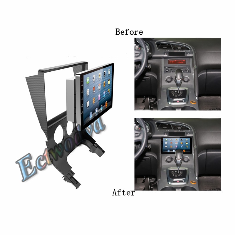 Special 9inch Car Radio Fascia Frame Dash Panel for Peugeot 3008 Head Unit Car Refitting Stereo