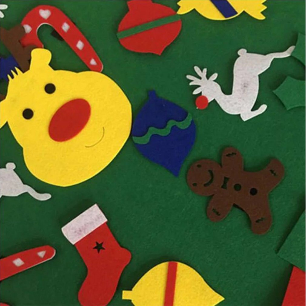 Bambini fai da te feltro albero di natale decorazione natalizia per la casa Navidad 2021 regali di capodanno ornamenti natalizi albero di natale di babbo natale