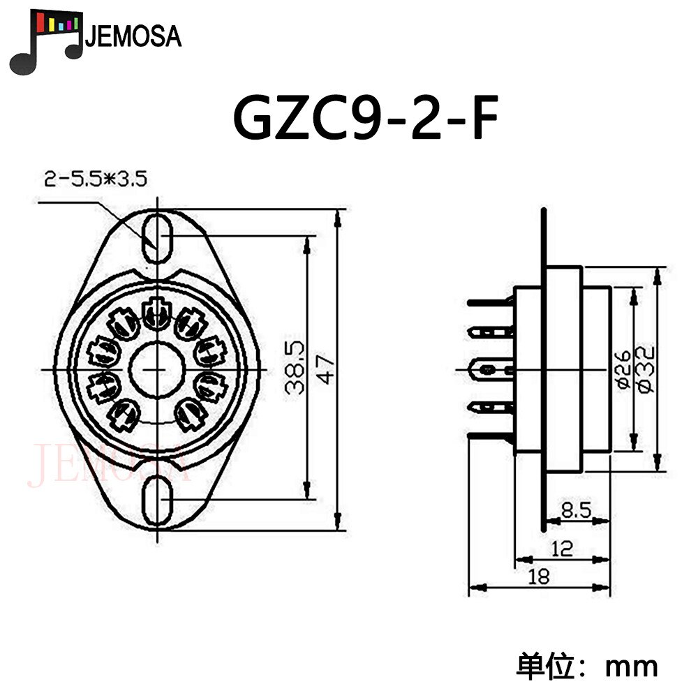 8pcs ceramic tube socket big 9 pins tube socket GZC9-2-F for EL504 PL504 EL519 PL519 6p12p Vacuum Tube Amplifier