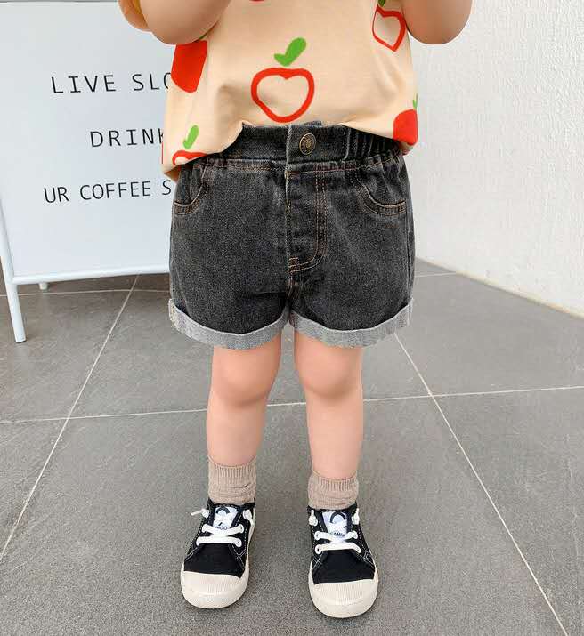 Denim-Shorts Für Jungen – Lässige Sommer-Bermudashorts Mit Taschen, Hoher Bund, Elastisch Denim-Shorts Für Jungen – Lässige Sommer-Bermudashorts Mit Taschen, Hoher Bund, Elastisch