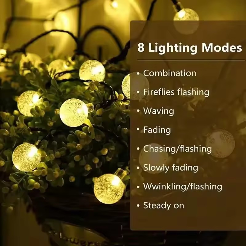 Solar Bubble Ball Light Lichtslingers Outdoor Crystal Globe LED Kerstverlichting Tuinfeest Pasen Kerst Bruiloft Decoraties