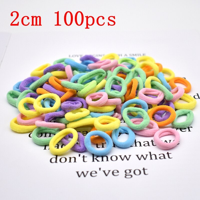 Nuovo 100 pz/lotto Le Ragazze di Colori Della Caramella di Nylon 3 CENTIMETRI di Gomma Bande di Sicurezza Dei Bambini Fasce Elastiche Dei Capelli Coda di Cavallo Titolare Dei Capelli Dei Bambini accessori: 2
