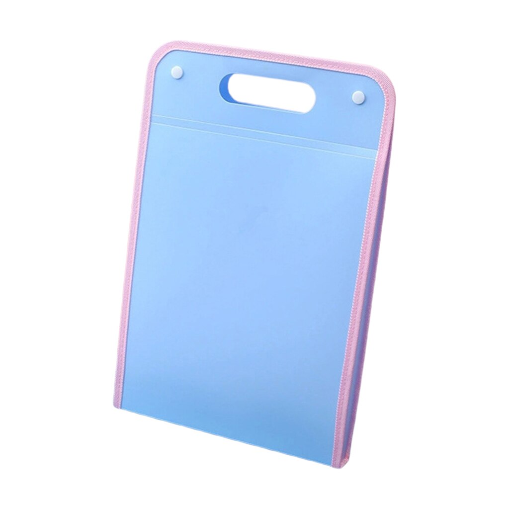 Handheld 13 Pockets Vertical File Folder Accordion File w/ 2 Buckle Expandable Document Organizer for Home School Office: Light Blue