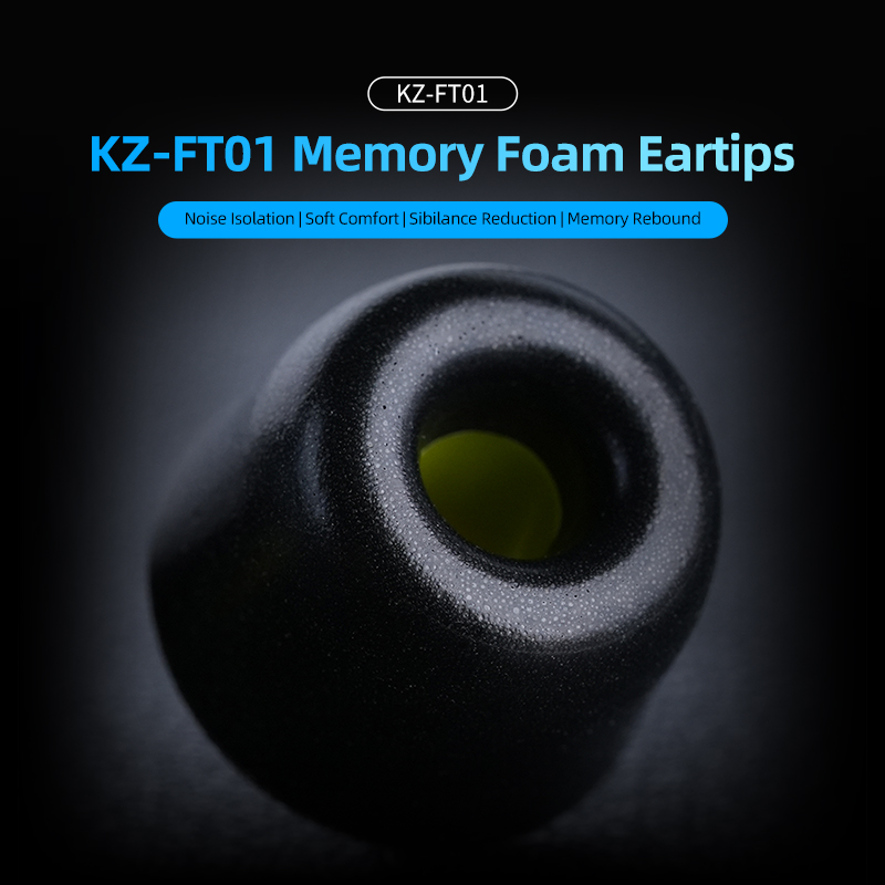 KZ FT01 Foam Tips Noise Isolating Comfortable Memory Foam Ear Tips Ear Pads Earbuds For In Earphone Headphones Accessories