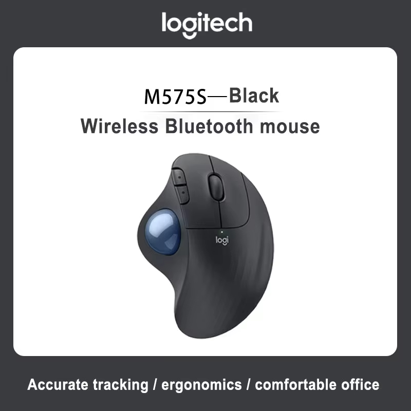 Logitech Maus M575 S kabellose Trackball-Maus Notebook USB-Maus Gaming-Büromaus, kabellose Maus Maus Logitech Wireless: Black