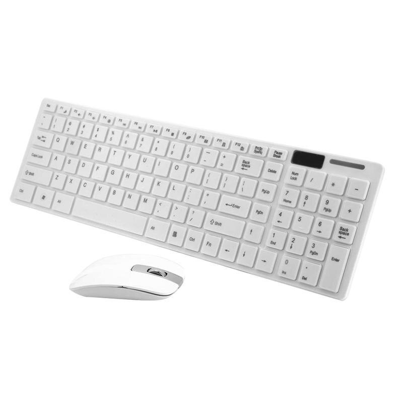 2.4G Home Keyboard Wireless Keyboard Ultra-Thin Office Keyboard With Mouse (With Keyboard Cover, Without Battery): White