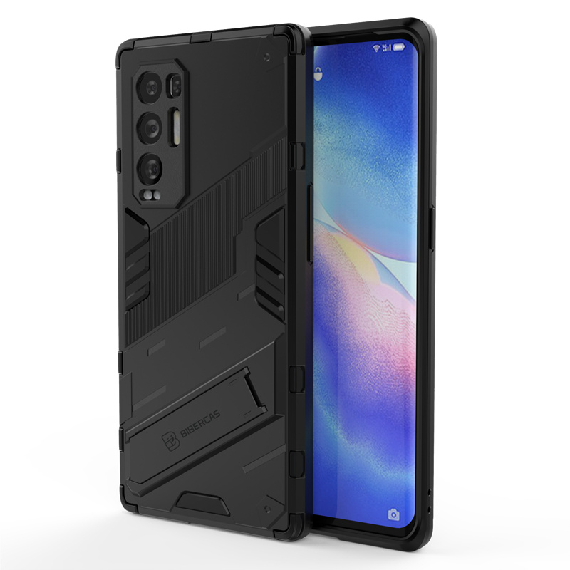For Case OPPO Find X3 Neo Cover For Find X3 Neo Capas PC Punk Stlye Car Bracket Kickstand Cover For Find X3 Pro Neo Lite Fundas: Other / black