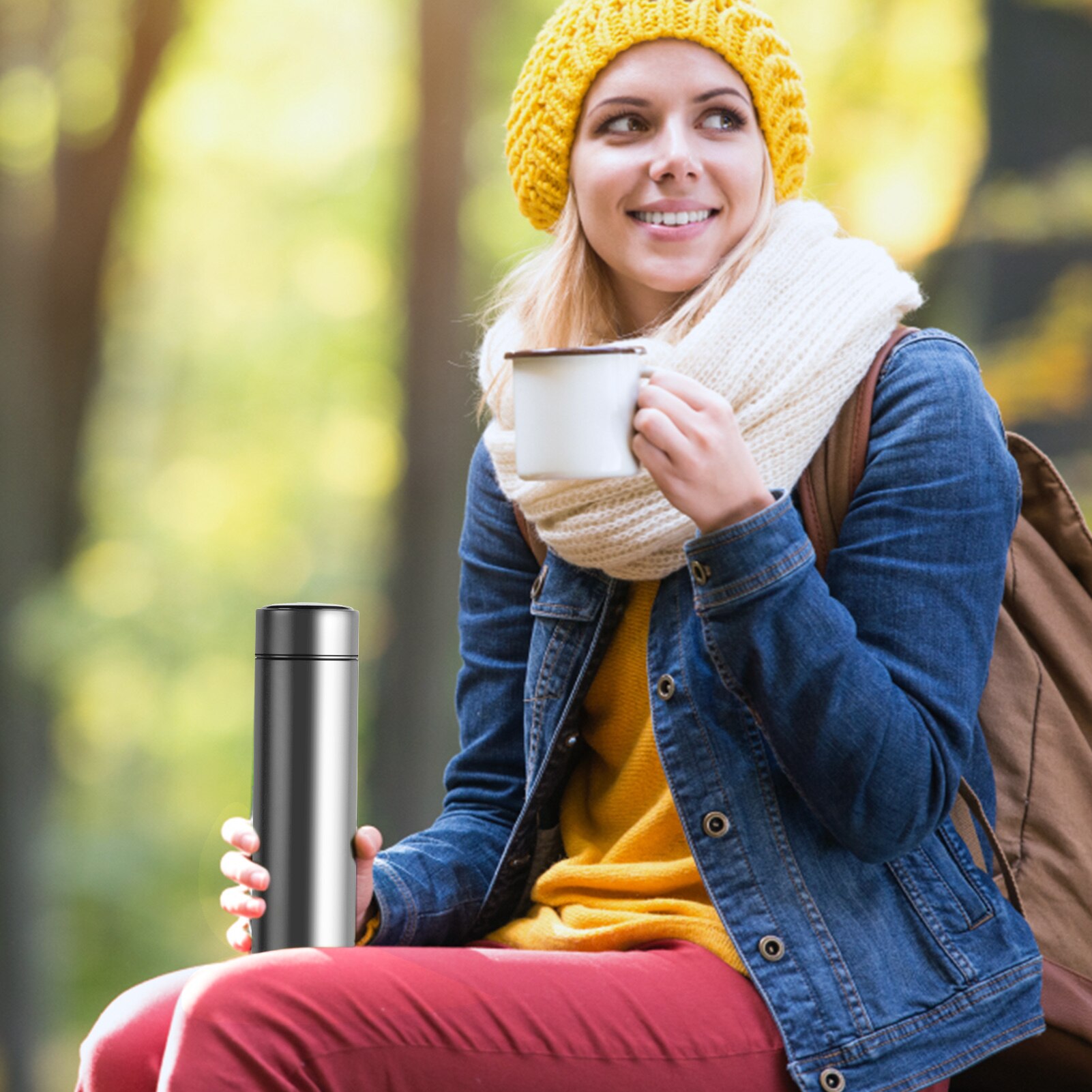 500ml garrafa térmica à prova dwaterproof água quente manter o tempo garrafa de água display led tela vácuo isolado copo de chá hidroflask thermocup