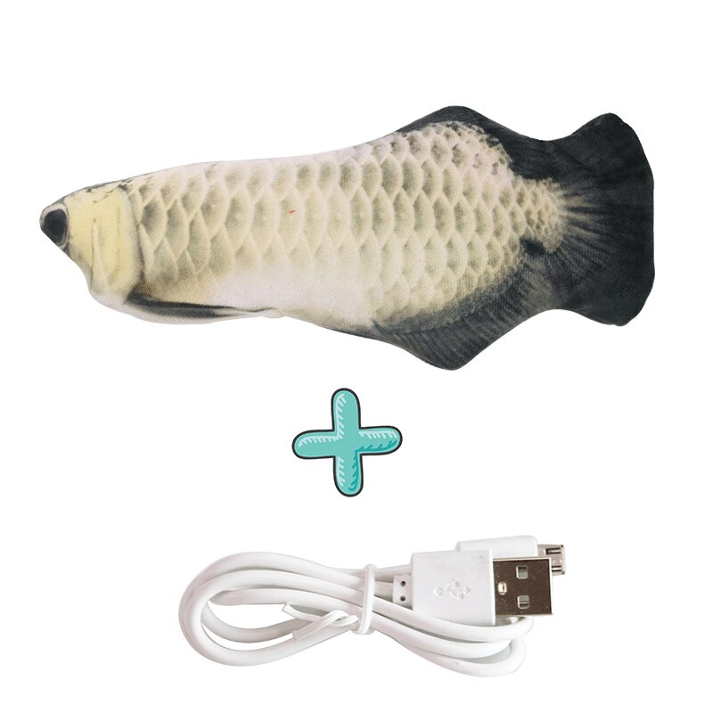 Kat Elektrische Bewegende Vis Speelgoed Usb Charger Vis Interactief Kattenkruid Chew Bite Speelgoed 3D Simulatie Vis Spelen Speelgoed Kat Kwispelende speelgoed: 4