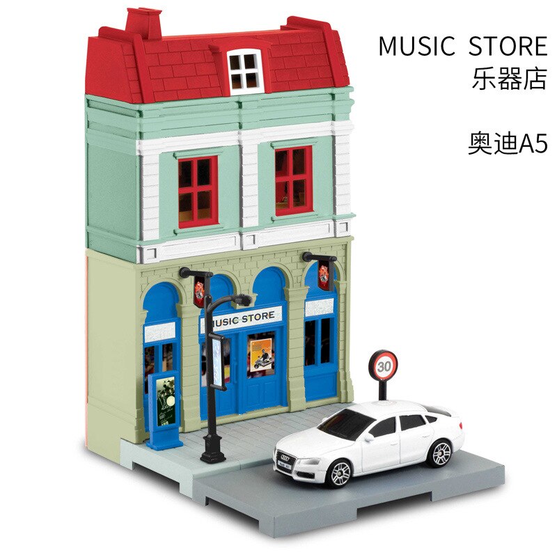 Yufeng City Europe Cabin Handmade DIY Assembled City Scene Architecture House Alloy Car Model Toy: 614014