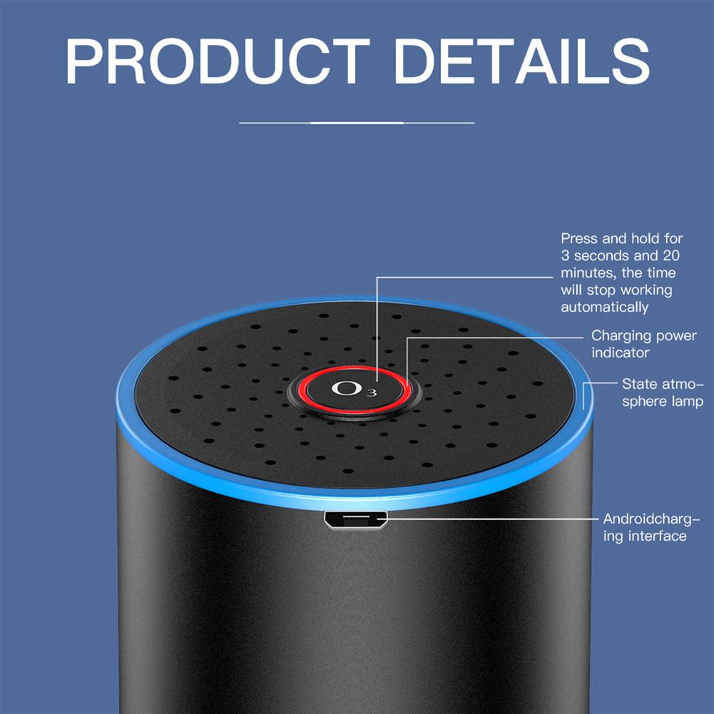 Car Air Purifier Portable Low Noise Lightweight Air Cleaner