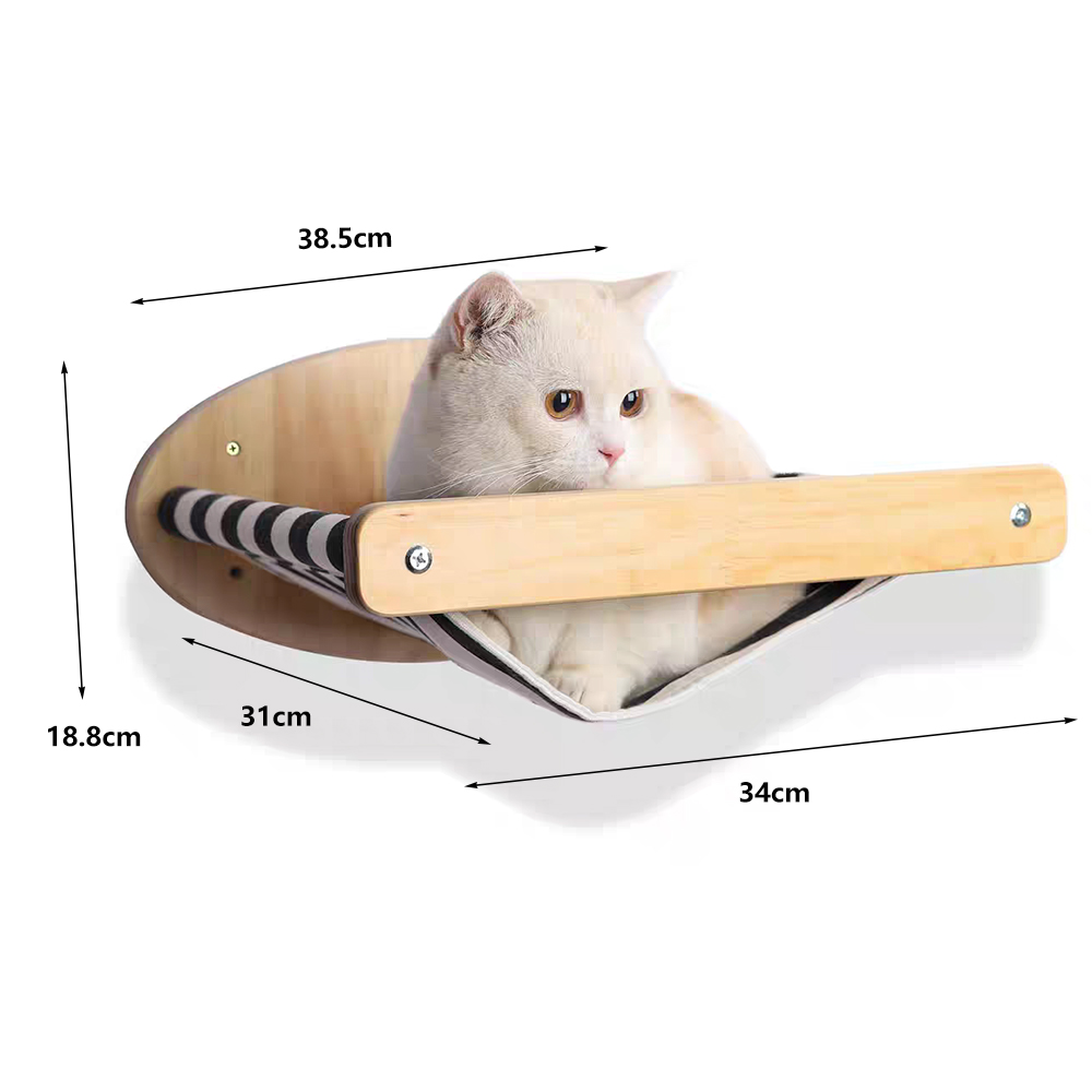 Cat climbing rope cat rack solid wood cat climbing rack sky-high rope large cat rope ladder wall-mounted cat jumping platform: Red