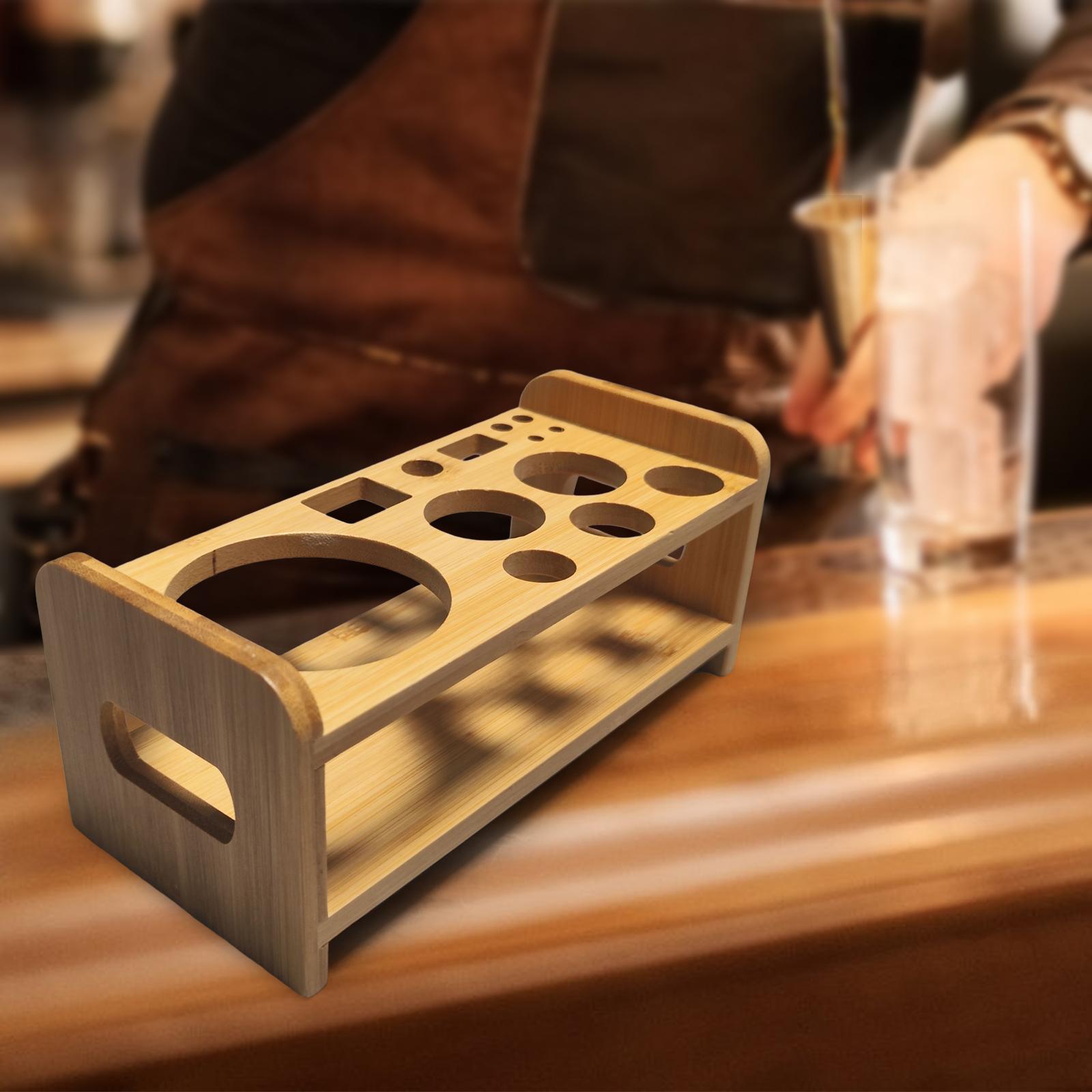 Cocktail Shaker Holz Regal stabile Universal- küche für Anfänger Barware Stand langlebige Schreibtisch-Bar Bambus Shake Gestell