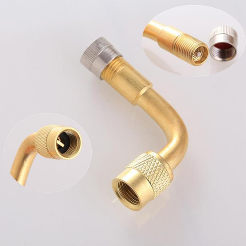 1 PC 45/90/135 Graden Hoek Messing Air Tyre Valve Gouden Verlengstuk Ventiel met Extension adapter voor Auto Vrachtwagen Motorfiets