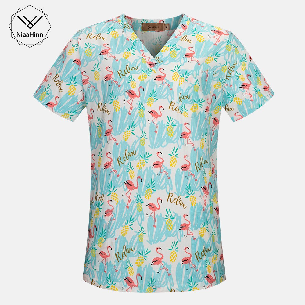 sommer Casual Frauen Pflege Scrubs Tops T Shirt Tasche Kurzarm V-ausschnitt Frauen Scrubs Krankenschwester Uniform Tops Frauen Kleidung: 62015 tops / L