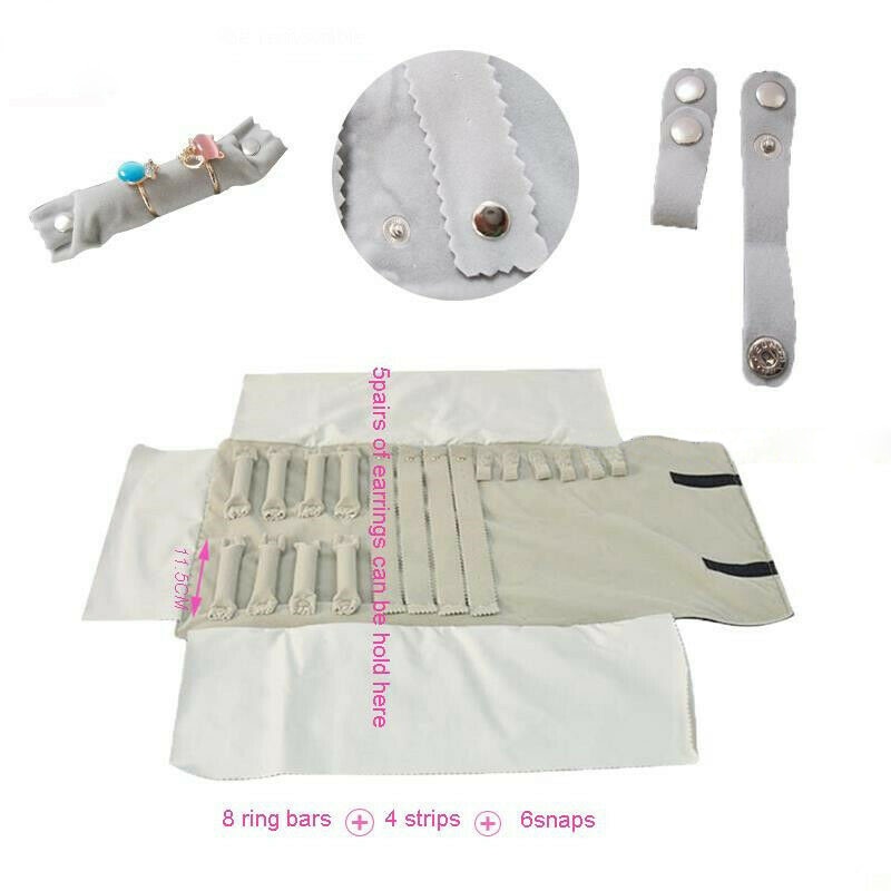 Schmuck Roll-Up Tasche Organizer Weiche Samt Reisetaschen Halskette Ohrringe Ring Armband Träger Lagerung Fall Armreif Uhr Halter