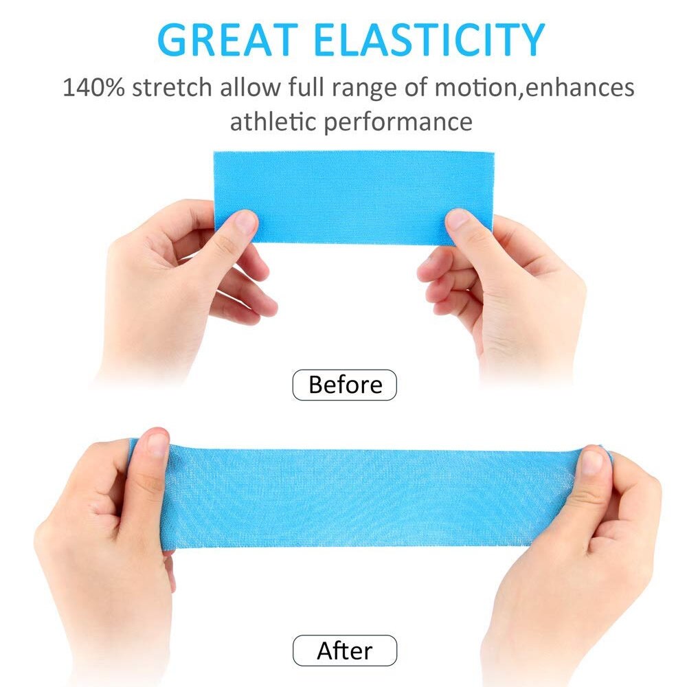 10 rullar 5cm*5m terapeutisk sport kinesiologitejp vattentät elastisk muskeltejp för tyngdlyftning axel knä armbåge ankel