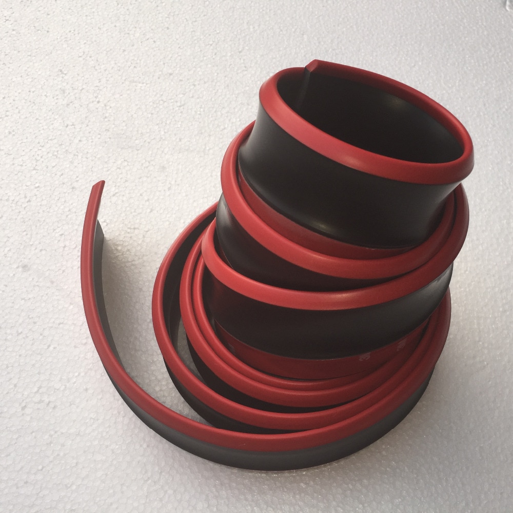 Rubber Red Blue White hybrid bumper Strip Car 2.5m length Exterior Front Bumper Lip Kit / Car bumper Strip Universal
