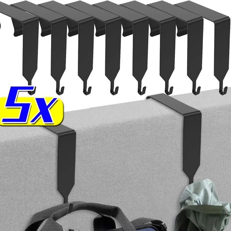 Ganchos de almacenamiento de puerta ajustables, estante colgante de Metal para armario, partición, ropa, sombrero, colgador de toallas, organización de almacenamiento en el hogar, 1/5 Uds.