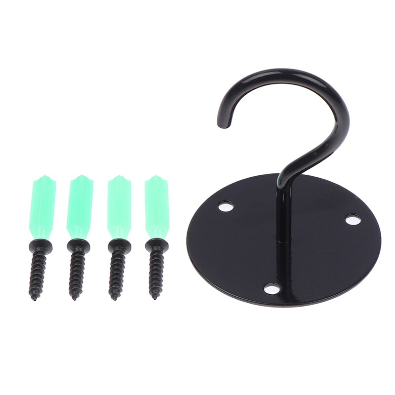 Wall Mount Ceiling Hooks Coated Screw Hanger for Hanging Plant Lantern: Black