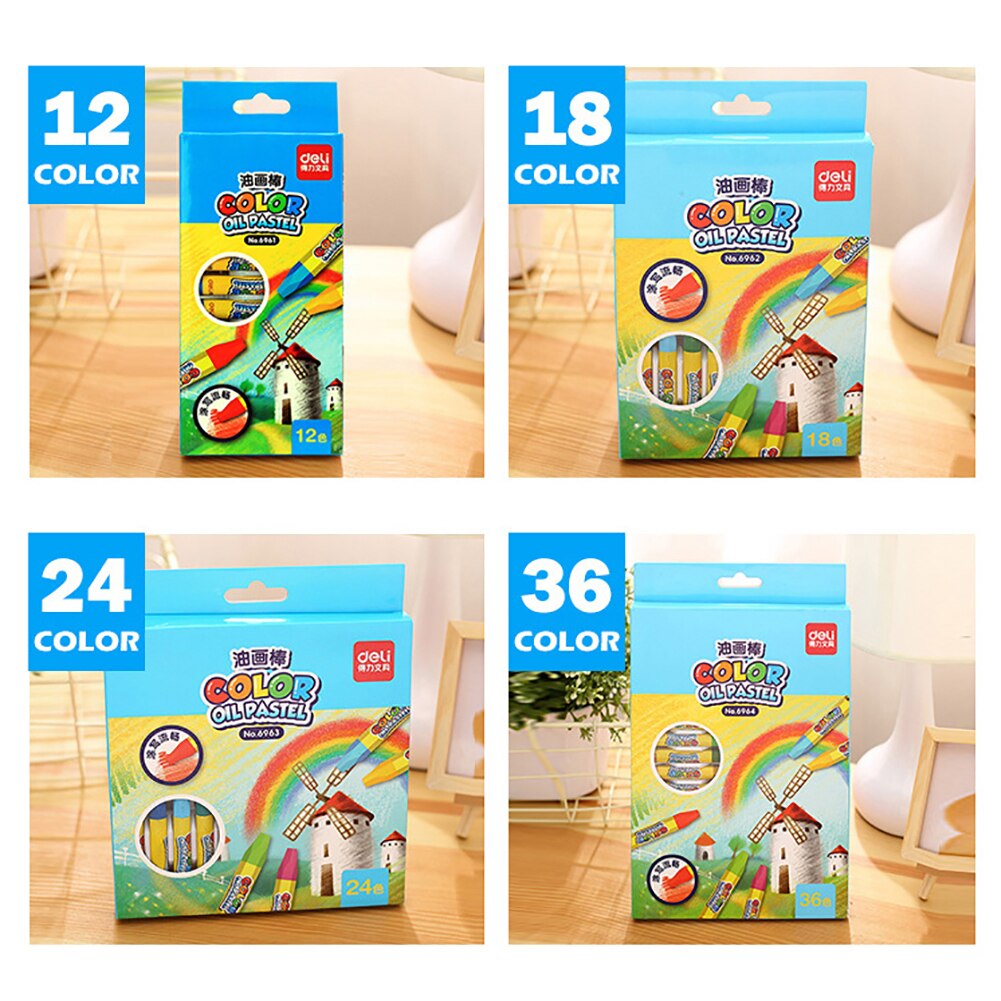 12/18/24/36 Color Kids Wax Crayon Stick Painting Drawing Sketching Oil Pastel