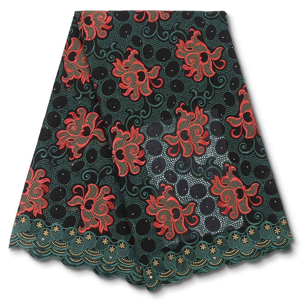 African Lace Fabric Lace Beautiful Nigerian Cotton Lace Fabrics With Stones For Party Wedding Dress YA3696B-6