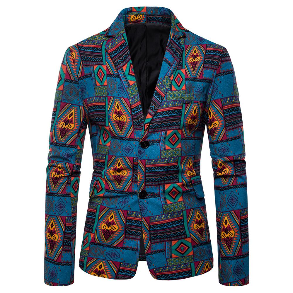 Bloemen gedrukt ontwerpen mannen Blazer Jas Katoen en linnen Casual Slim fit Smoking Blazers Mannen Pakken: X14 / XXXL