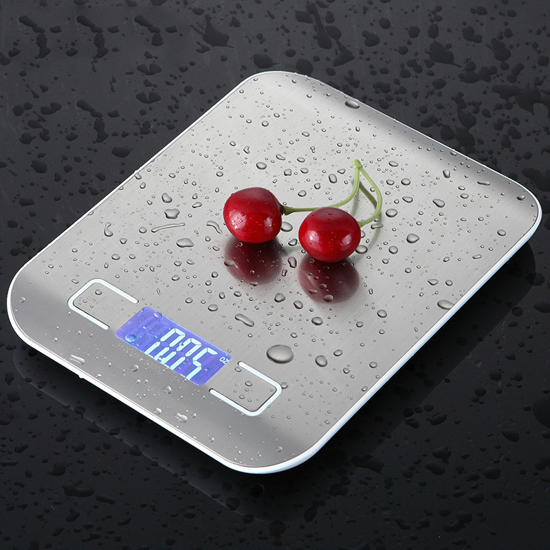10kg Huishouden Keuken Schaal Elektronische Voedsel Schalen Dieet Schalen Meten Slim LCD Digitale Elektronische Weegschaal XNC: Metal white / 10Kg