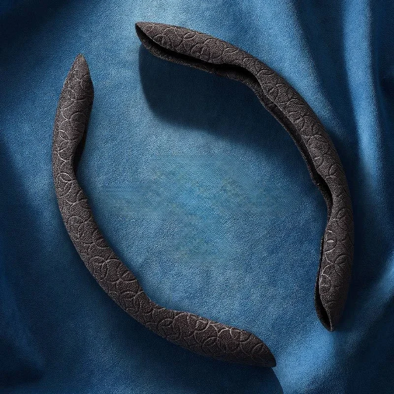 Suede Universal Car Steering Wheel Cover - Protect Your Steering Wheel,Car Decoration Accessories Anti Slip Steering Wheel Cover: black