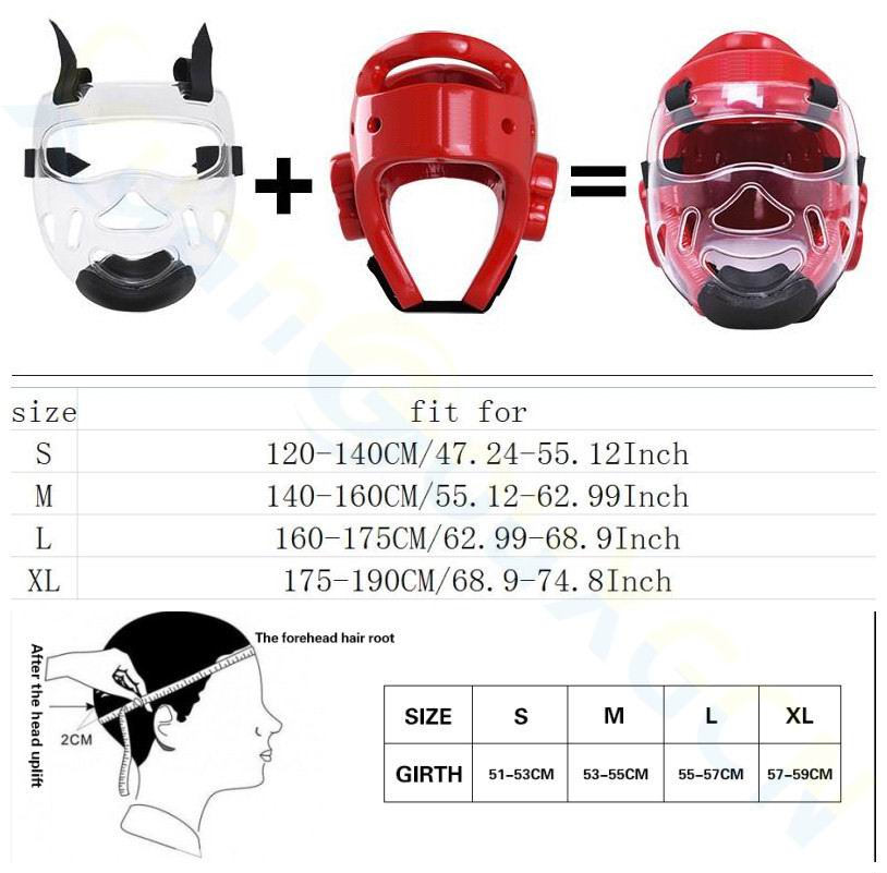 adult kid Taekwondo Headguard Helmet Karate boxing Sanda Mask ITF head face Protector Headgear