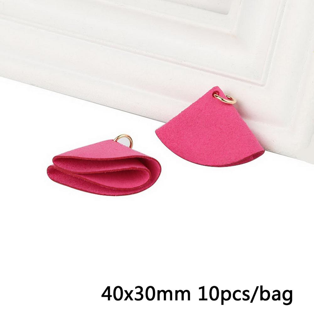 40*30mm veelkleurige mini kwastjes van koreaanse fluwelen clips als decoratie-accessoires voor het maken van sleutelhangers, telefoonhangers en knutselhangers: Fuchsia