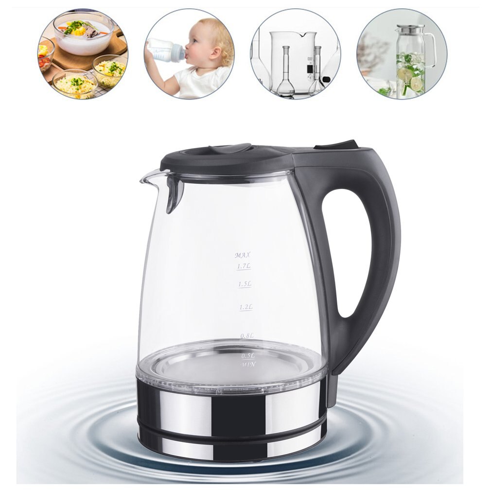Bouilloire électrique en verre Fy-788, Protection thermostatique à une couche, Thermos, mise hors tension avec balance