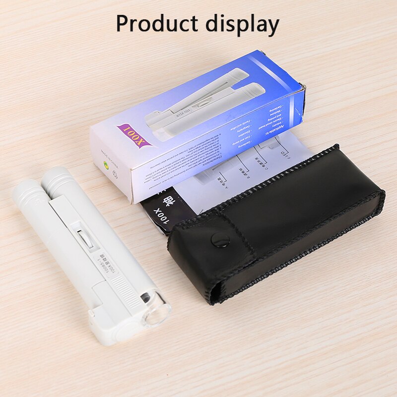 Mini Inspection Microscope Handheld Microscope with LED Illumination Portable Microscope Folding Jewelry Magnifier Magnifying: 100X