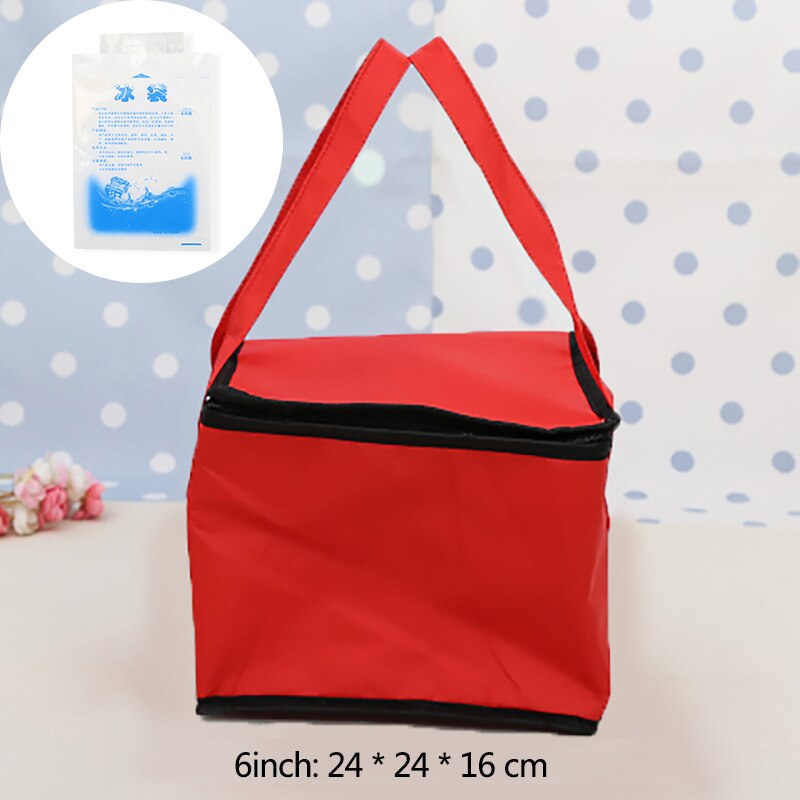 12" Waterproof Insulated Bag Cooler Bag Insulation Folding Picnic Portable Ice Pack Food Thermal Bag Food Bag Pizza Bag: 6inch