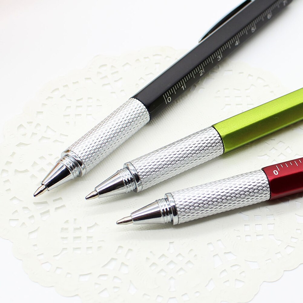 Multi-functional Level Ballpoint Pen Overvalue Handy Tech Tool Screwdriver Ruler Spirit Level Stationery Supplies Random
