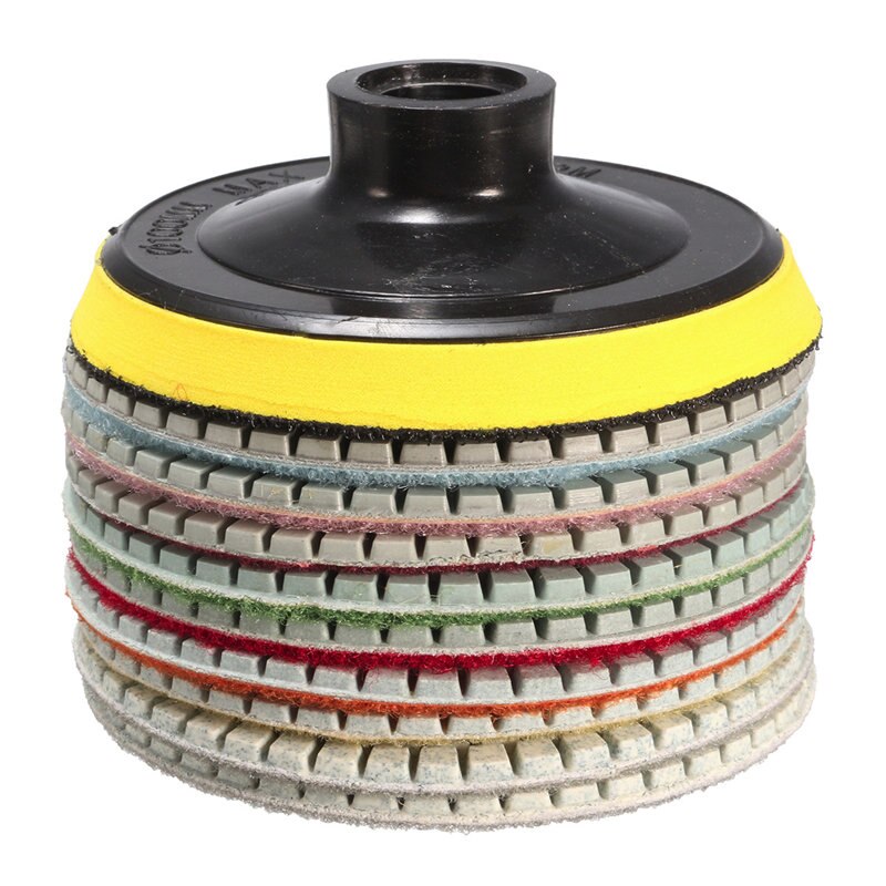 10 stks/set Nat Droog 4 Inch Diamantslijperij Pad Saw Discs Voor Graniet Marmer Polish Power Tool Set