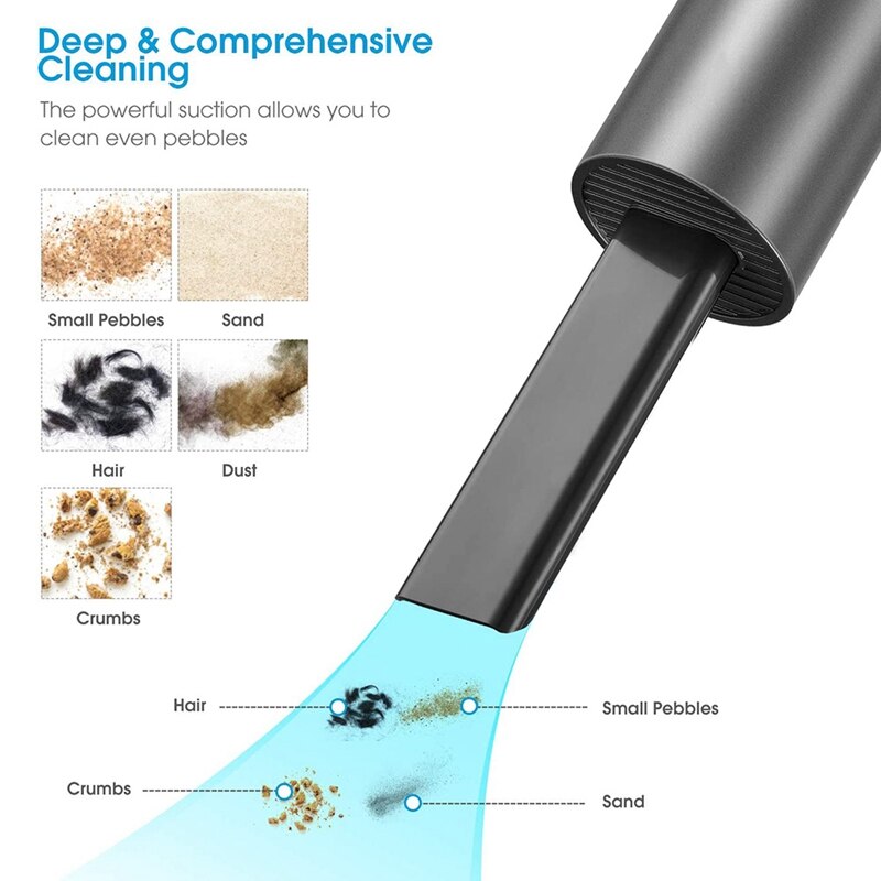 Mini Stofzuiger, Kleine Handheld Vacuüm Draadloze Usb Oplaadbare, Kruimeldief En Blower 2 In 1, toetsenbord Reiniger