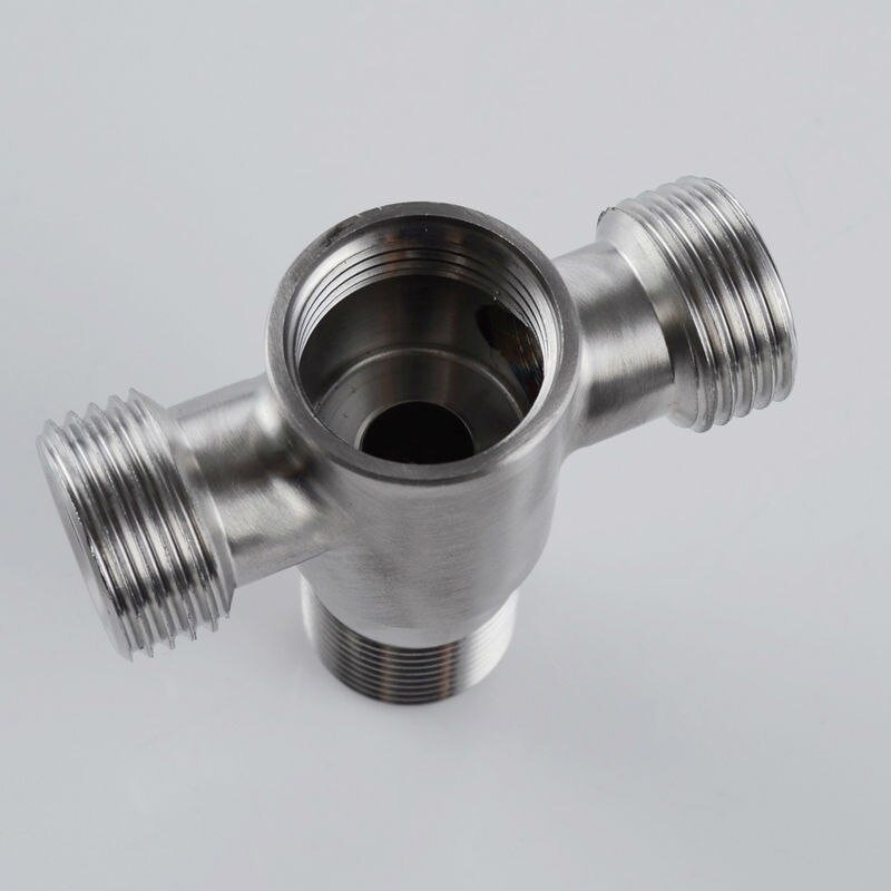 KES SUS304 Stainless Steel Quarter Turn Angle Valve 1/2-Inch IPS 3-Way T-Valve, Brushed Finish, K1152